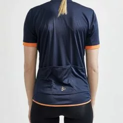 Craft Endur Logo Jersey Til Kvinder Blå/Orange -Cykeltøj til kvinder Salg Craft Endur Logo Jersey Til Kvinder 1613557433 02