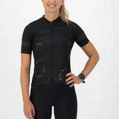 Rogelli Marble Kortærmet Jersey Til Kvinder Sort / Grå -Cykeltøj til kvinder Salg Rogelli Marble Kortaermet Jersey til 1645440861 02