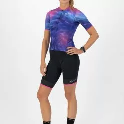 Rogelli Marble Kortærmet Jersey Til Kvinder Tie Dye Blå / Lilla -Cykeltøj til kvinder Salg Rogelli Marble Kortaermet Jersey til 1645441060 02