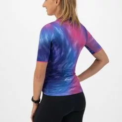 Rogelli Marble Kortærmet Jersey Til Kvinder Tie Dye Blå / Lilla -Cykeltøj til kvinder Salg Rogelli Marble Kortaermet Jersey til 1645441060 04