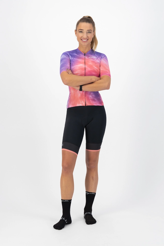 Rogelli Marble Kortærmet Jersey Til Kvinder Lilla / Coral 3 Rogelli Marble Kortærmet Jersey Til Kvinder Lilla / Coral - Billede 3