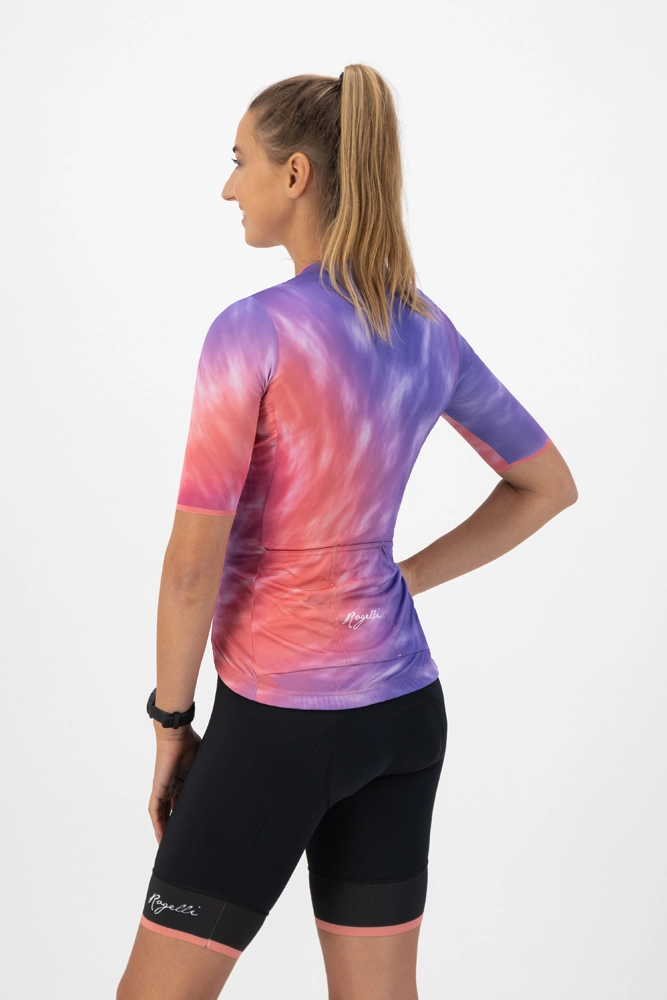 Rogelli Marble Kortærmet Jersey Til Kvinder Lilla / Coral 4 Rogelli Marble Kortærmet Jersey Til Kvinder Lilla / Coral - Billede 4